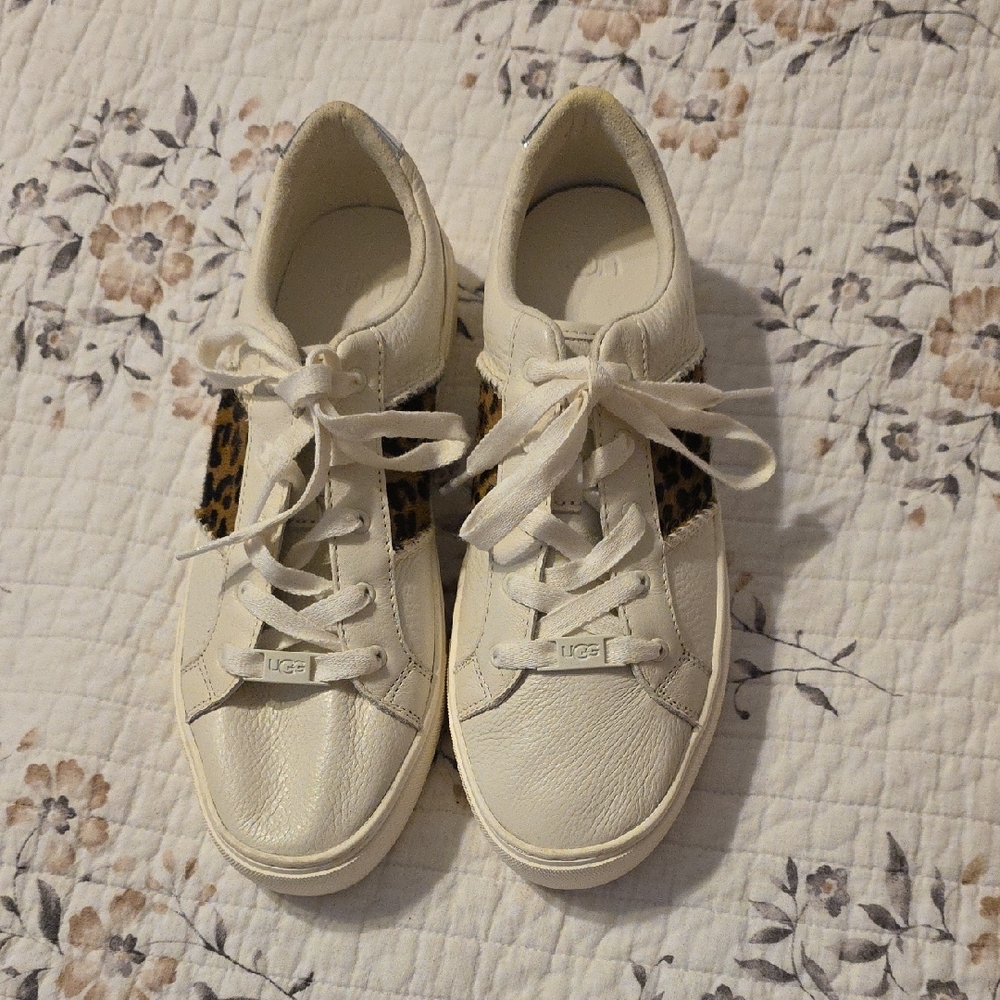 UGG Women's Cream and Leopard Sneakers